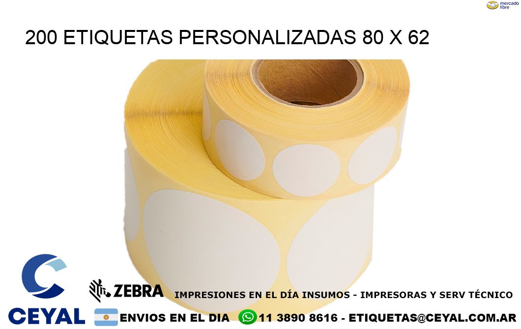 200 ETIQUETAS PERSONALIZADAS 80 x 62