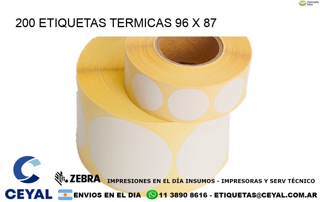 200 ETIQUETAS TERMICAS 96 x 87