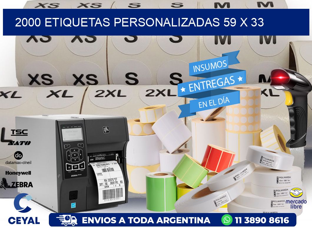 2000 ETIQUETAS PERSONALIZADAS 59 x 33