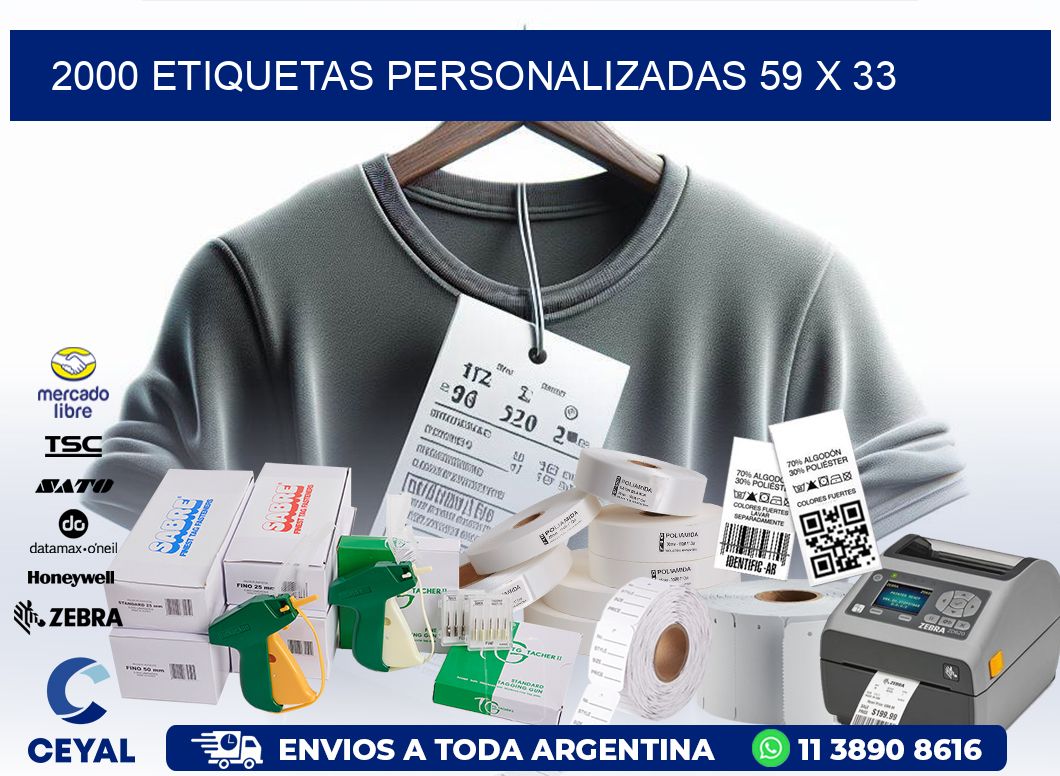 2000 ETIQUETAS PERSONALIZADAS 59 x 33