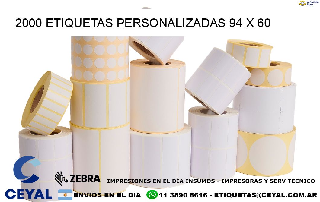 2000 ETIQUETAS PERSONALIZADAS 94 x 60