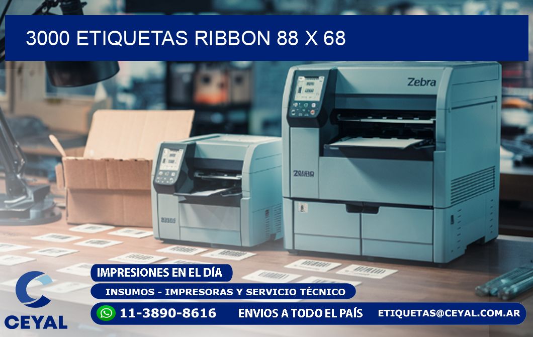 3000 ETIQUETAS RIBBON 88 x 68