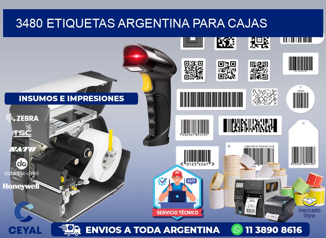 3480 ETIQUETAS ARGENTINA PARA CAJAS