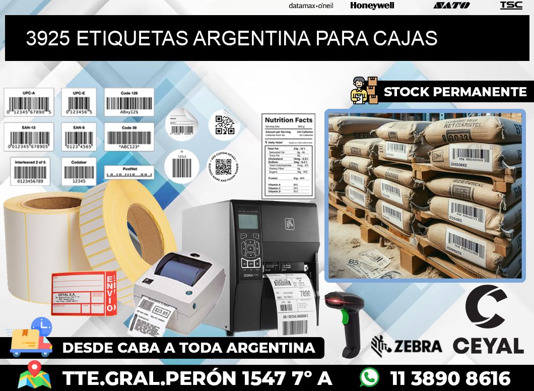 3925 ETIQUETAS ARGENTINA PARA CAJAS