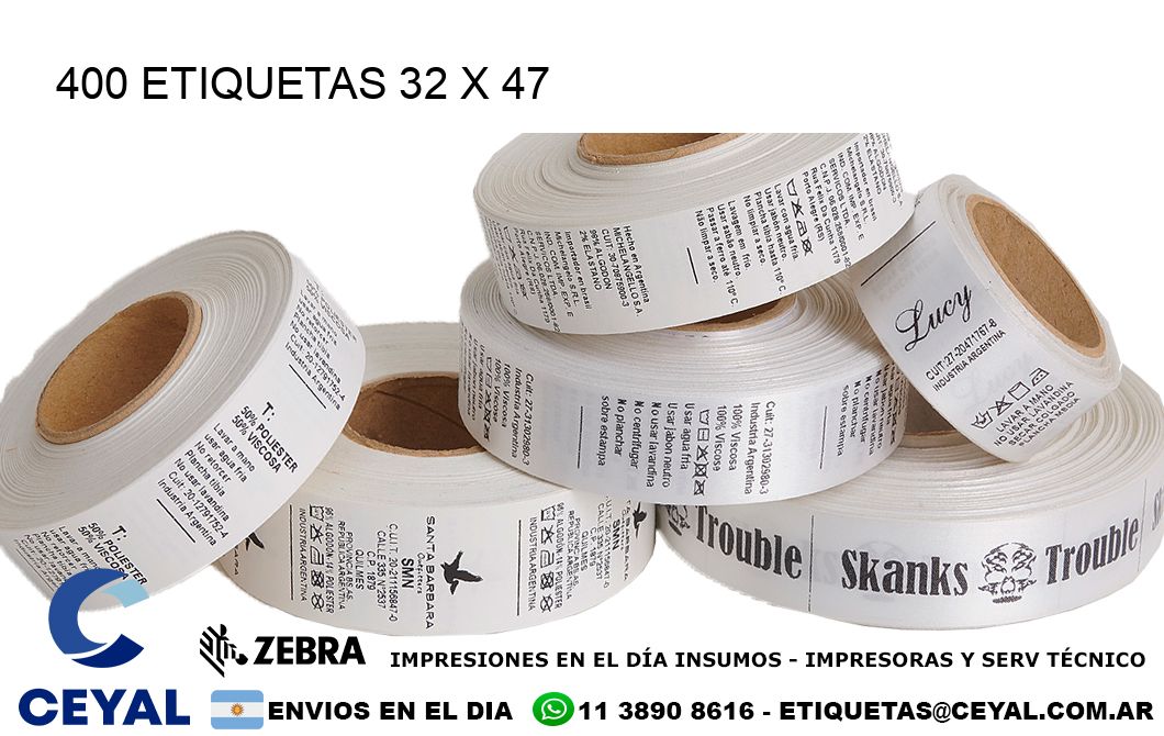 400 ETIQUETAS 32 x 47