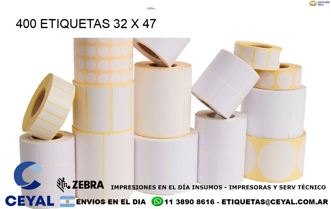 400 ETIQUETAS 32 x 47