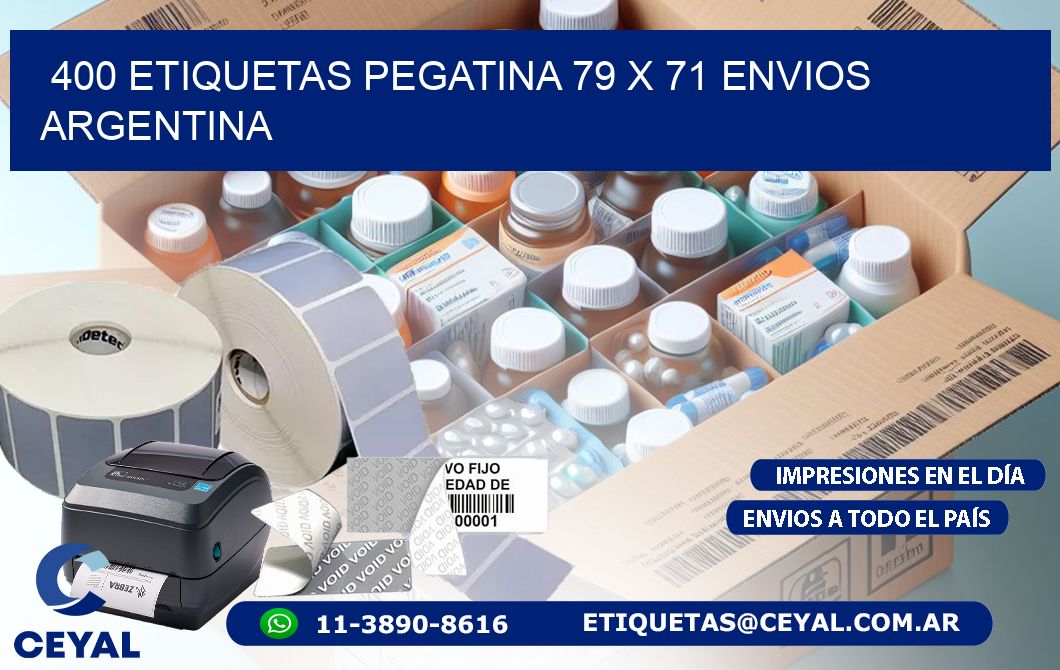 400 ETIQUETAS PEGATINA 79 x 71 ENVIOS ARGENTINA