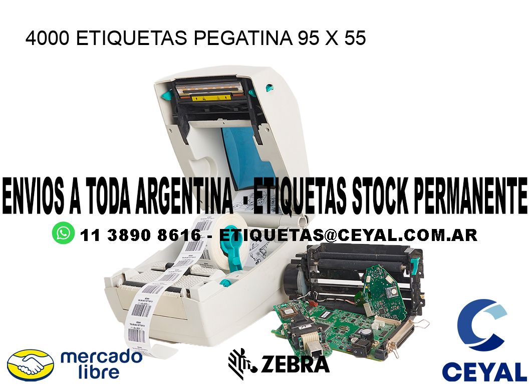 4000 ETIQUETAS PEGATINA 95 x 55
