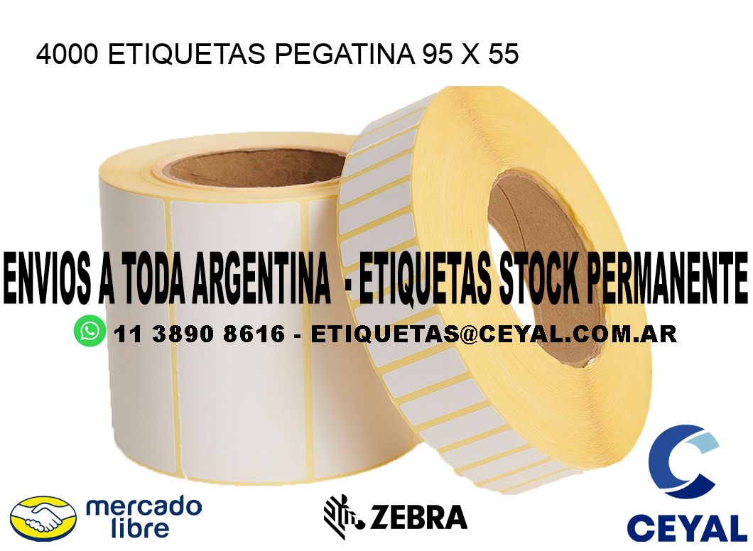4000 ETIQUETAS PEGATINA 95 x 55