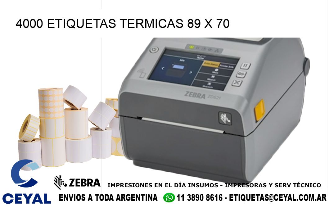 4000 ETIQUETAS TERMICAS 89 x 70