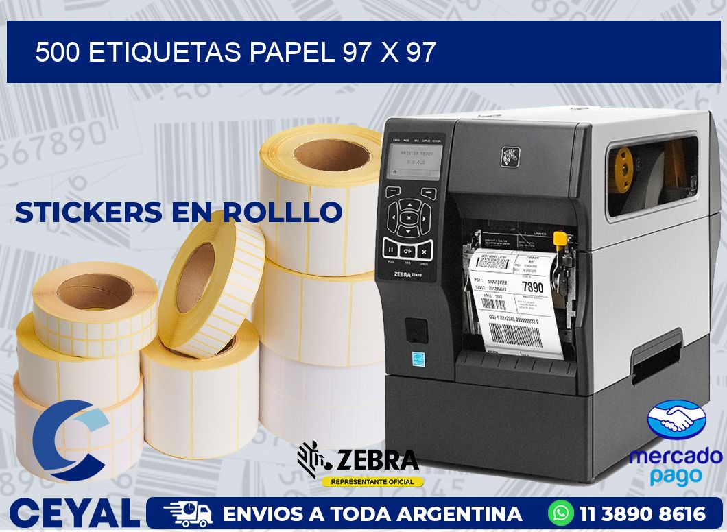 500 ETIQUETAS PAPEL 97 x 97
