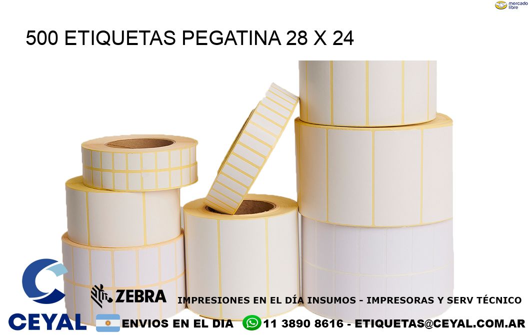 500 ETIQUETAS PEGATINA 28 x 24