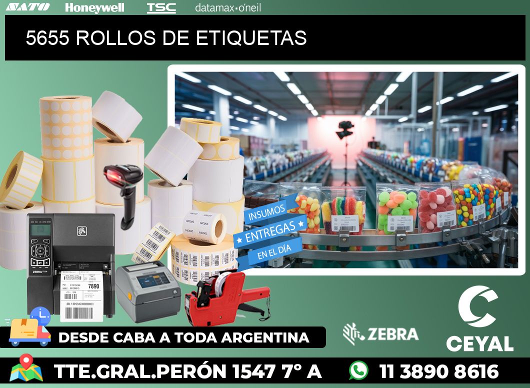 5655 ROLLOS DE ETIQUETAS