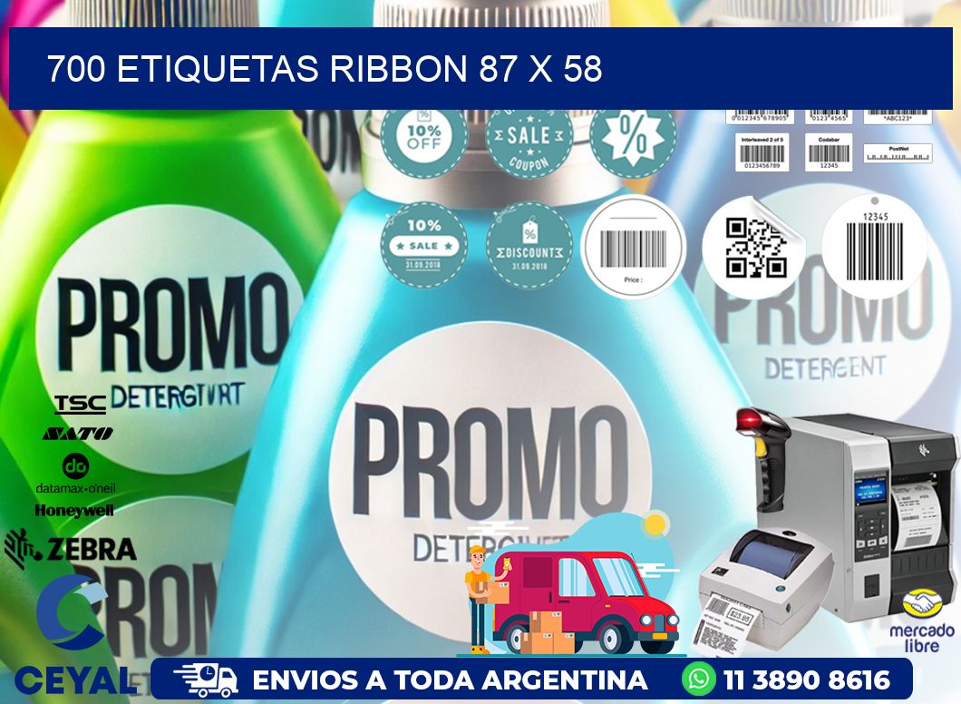 700 ETIQUETAS RIBBON 87 x 58