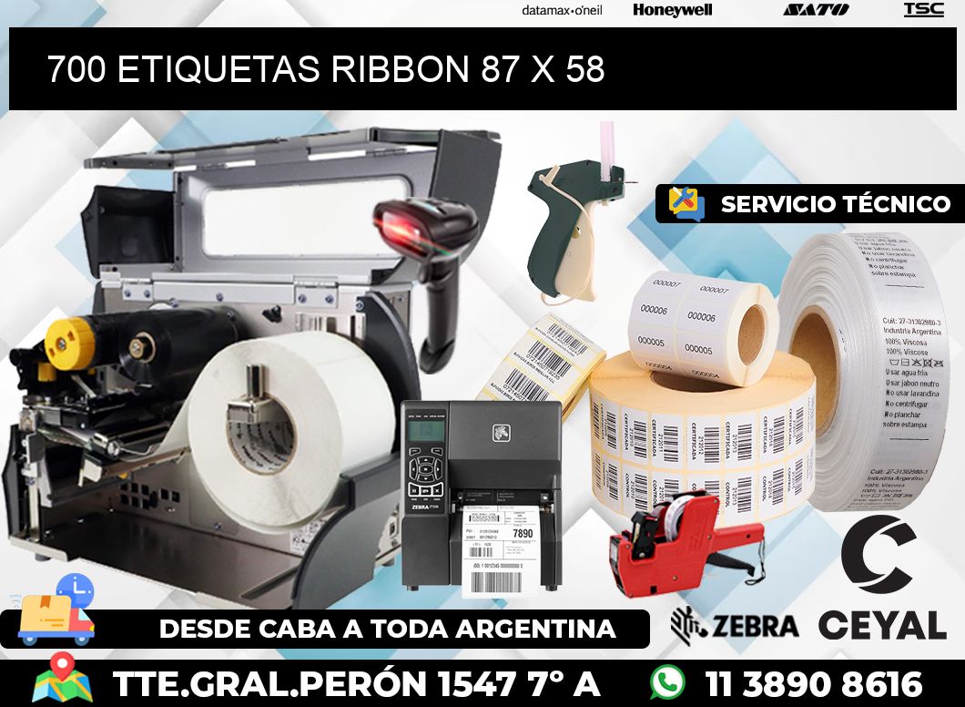 700 ETIQUETAS RIBBON 87 x 58