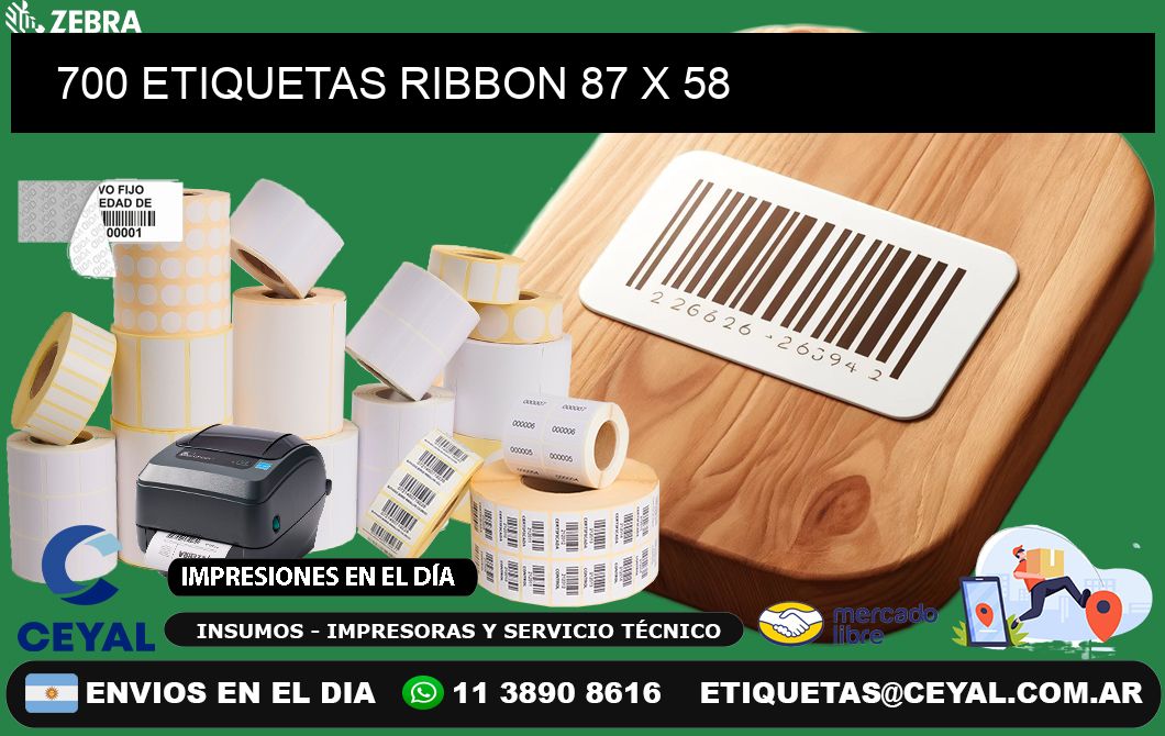 700 ETIQUETAS RIBBON 87 x 58