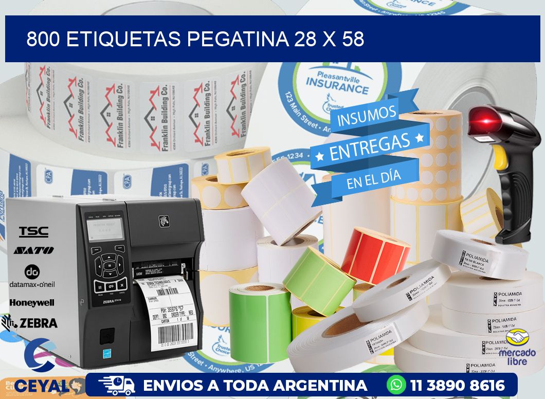 800 ETIQUETAS PEGATINA 28 x 58