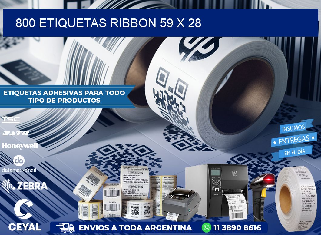 800 ETIQUETAS RIBBON 59 x 28