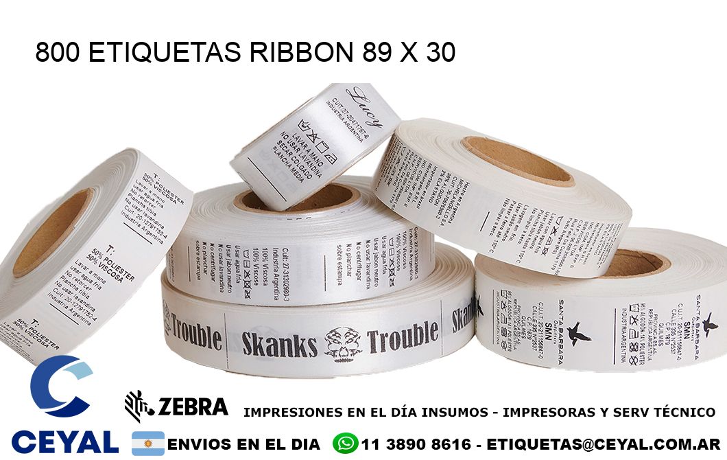 800 ETIQUETAS RIBBON 89 x 30