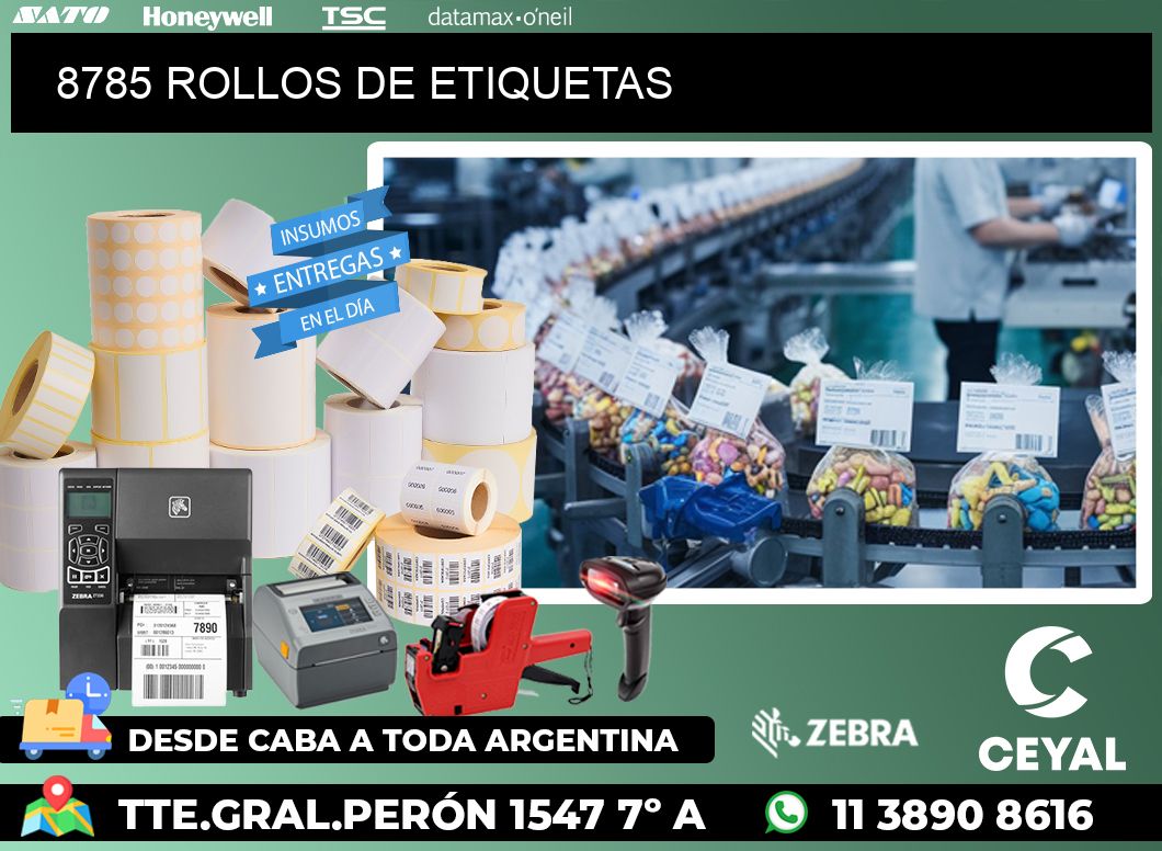 8785 ROLLOS DE ETIQUETAS