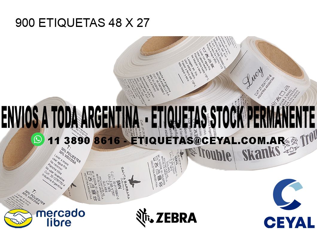 900 ETIQUETAS 48 x 27