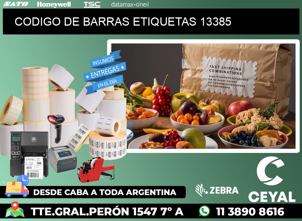 CODIGO DE BARRAS ETIQUETAS 13385