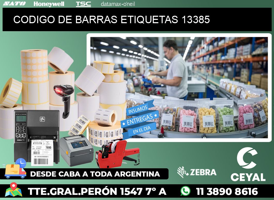 CODIGO DE BARRAS ETIQUETAS 13385