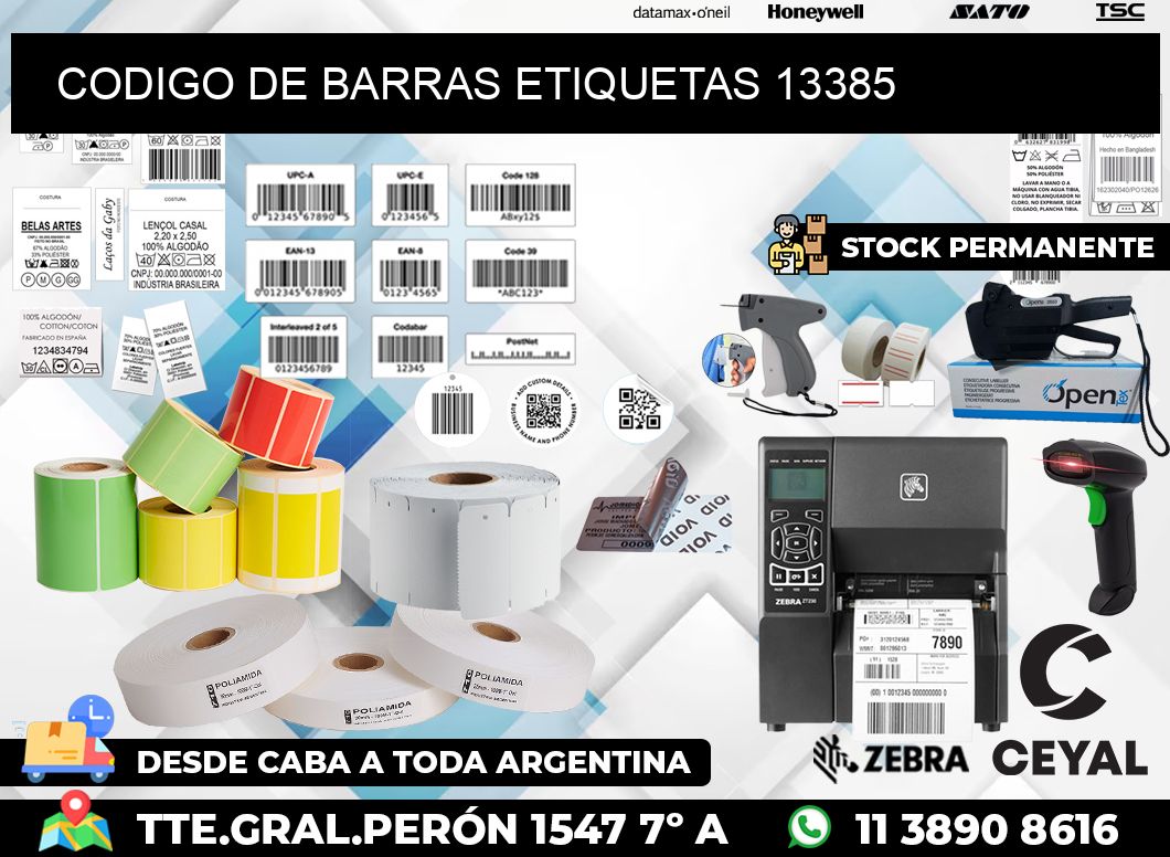 CODIGO DE BARRAS ETIQUETAS 13385