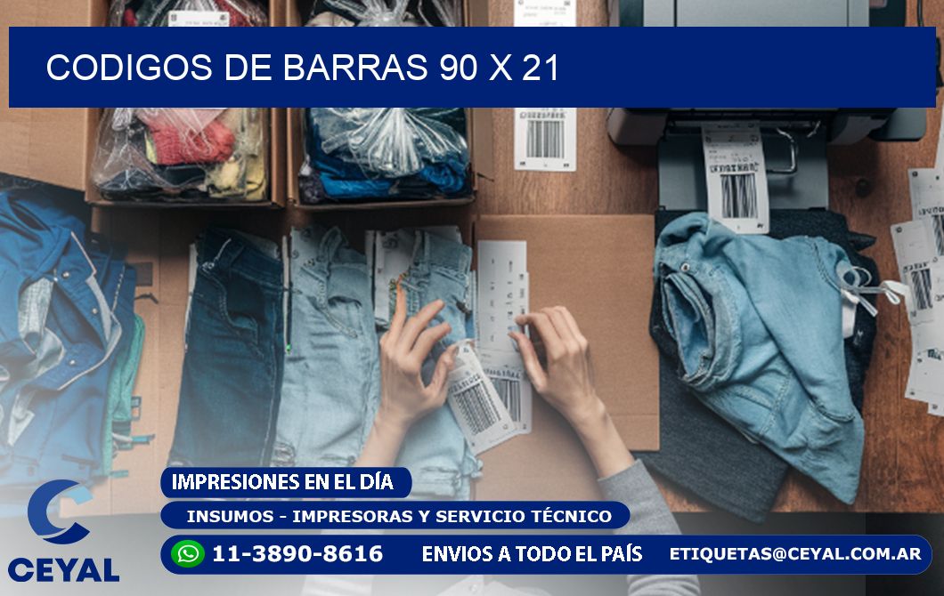 CODIGOS DE BARRAS 90 x 21