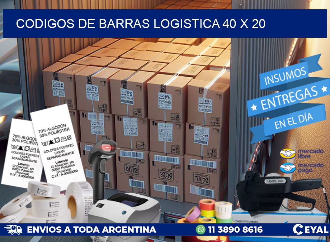 CODIGOS DE BARRAS LOGISTICA 40 x 20