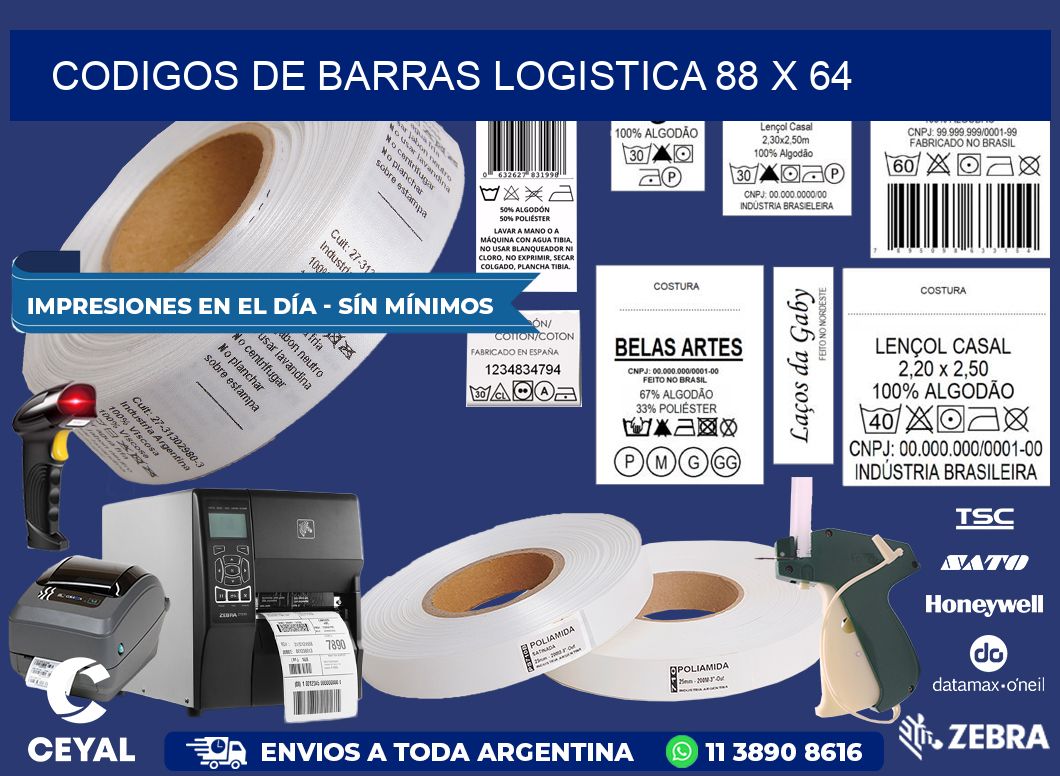 CODIGOS DE BARRAS LOGISTICA 88 x 64