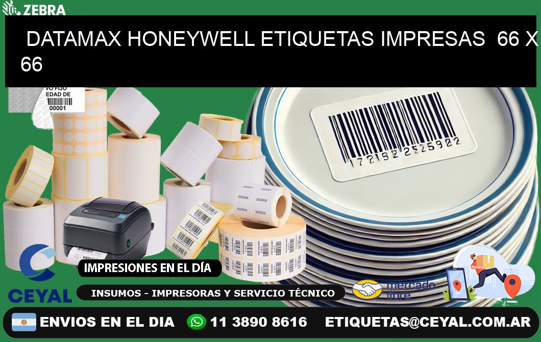 DATAMAX HONEYWELL ETIQUETAS IMPRESAS  66 x 66