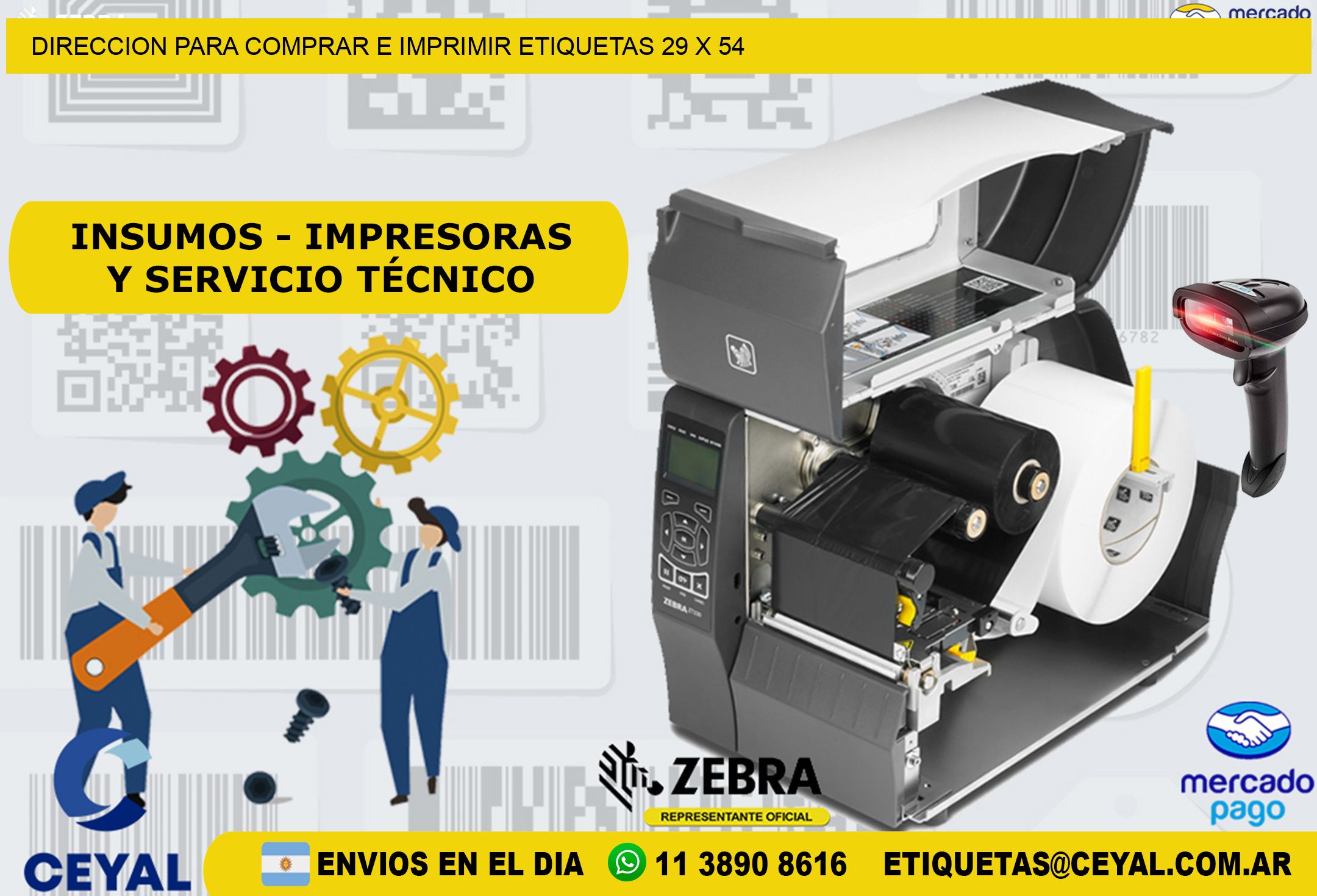 DIRECCION PARA COMPRAR E IMPRIMIR ETIQUETAS 29 x 54