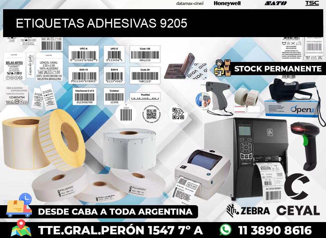 ETIQUETAS ADHESIVAS 9205