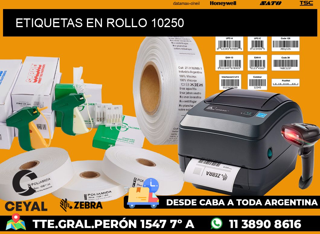 ETIQUETAS EN ROLLO 10250