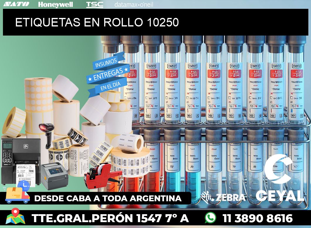 ETIQUETAS EN ROLLO 10250