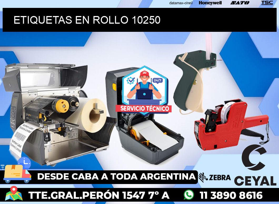 ETIQUETAS EN ROLLO 10250