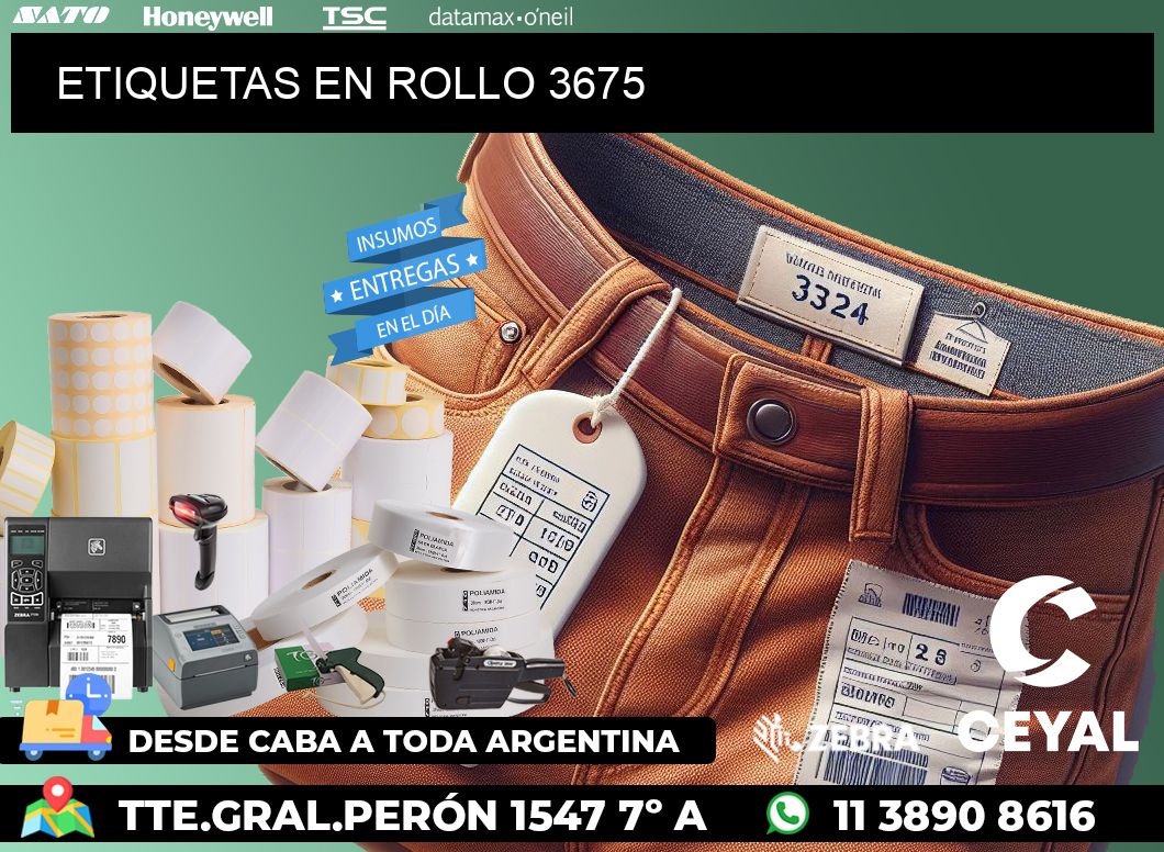ETIQUETAS EN ROLLO 3675