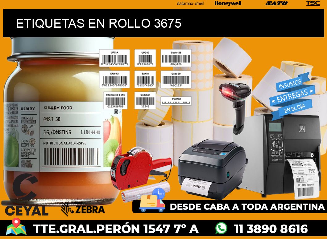 ETIQUETAS EN ROLLO 3675