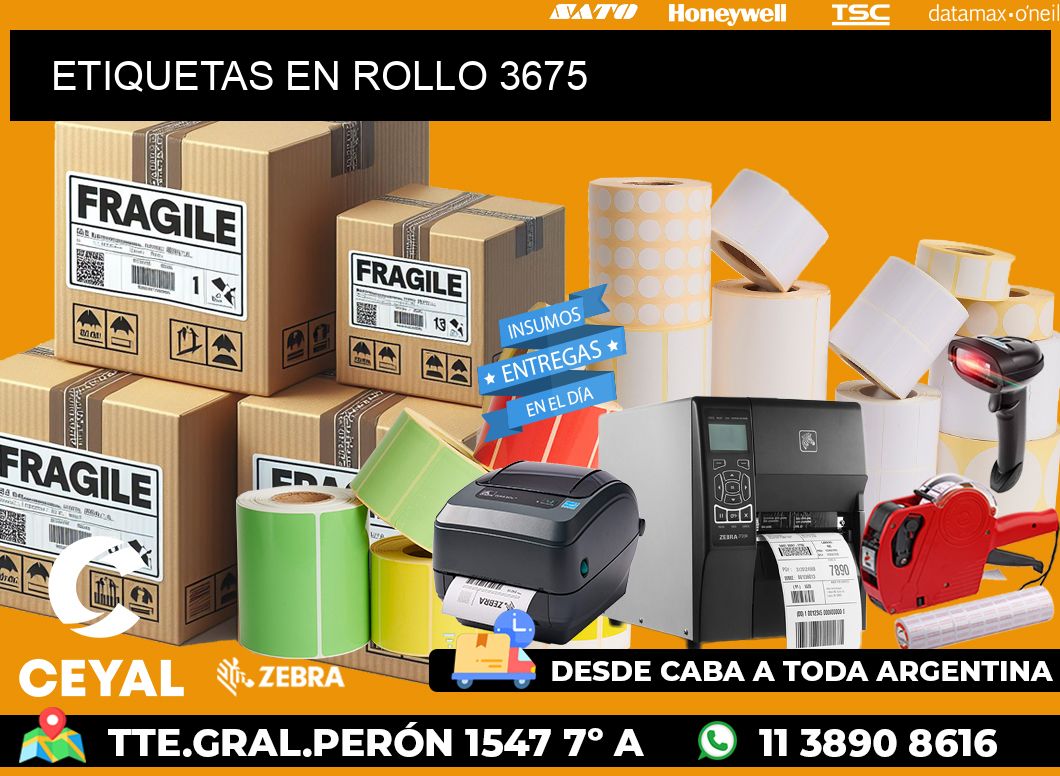 ETIQUETAS EN ROLLO 3675
