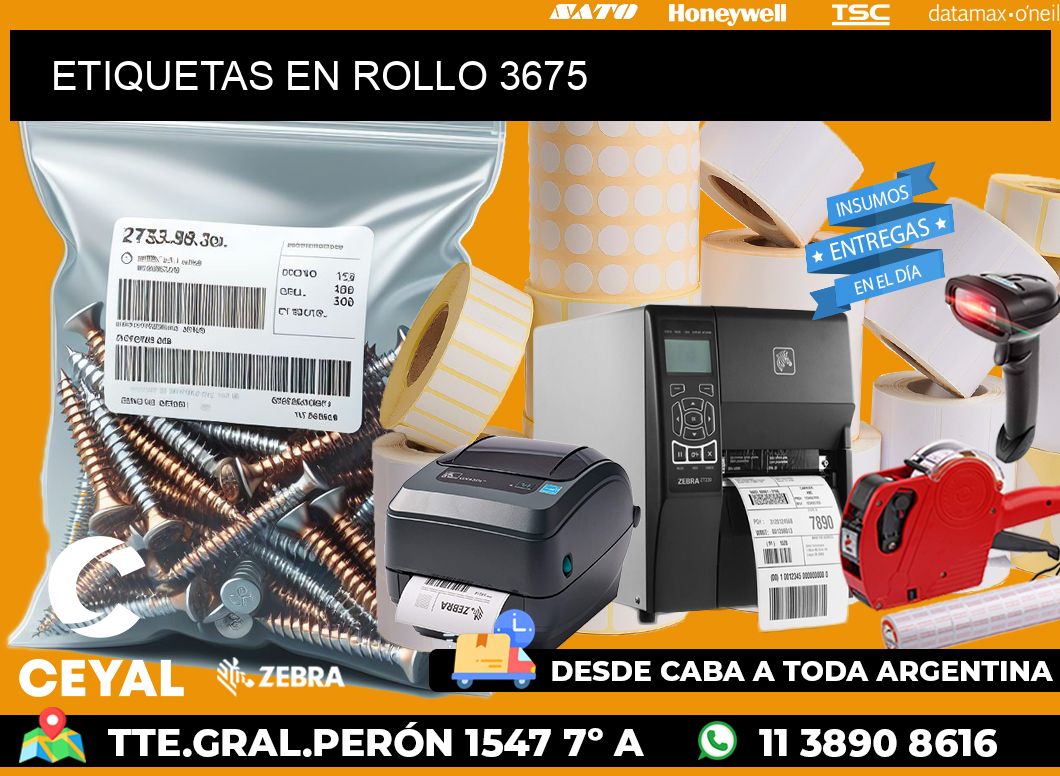 ETIQUETAS EN ROLLO 3675