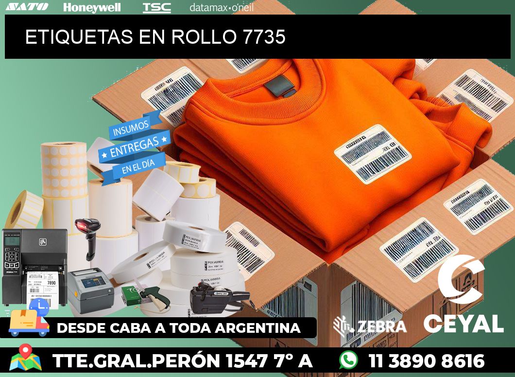 ETIQUETAS EN ROLLO 7735