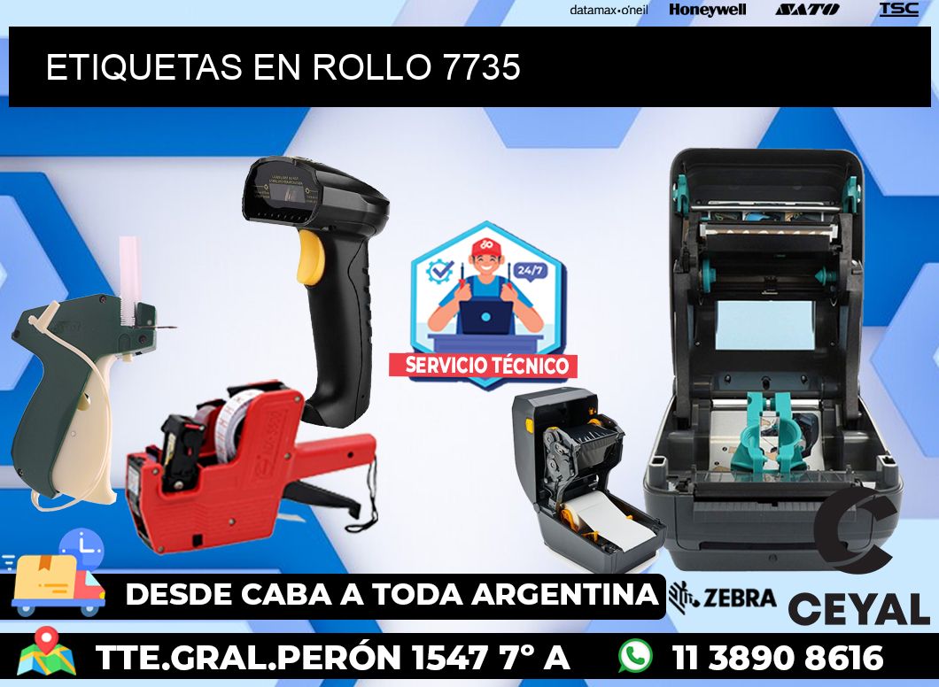 ETIQUETAS EN ROLLO 7735