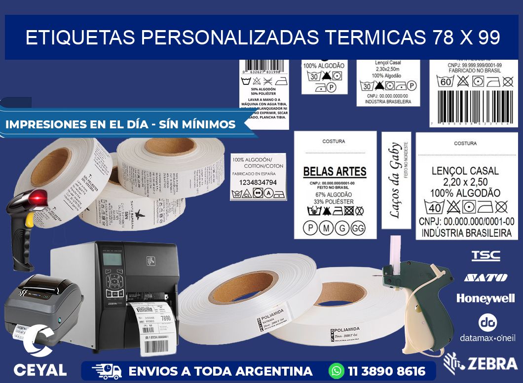 ETIQUETAS PERSONALIZADAS TERMICAS 78 x 99