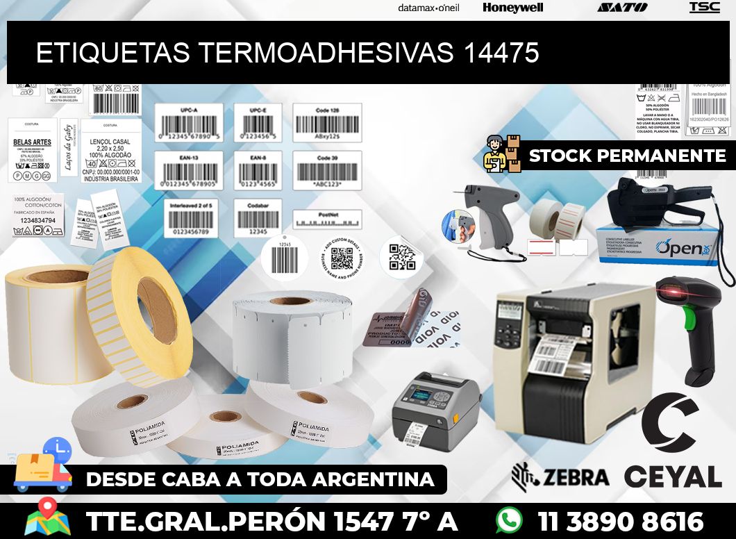 ETIQUETAS TERMOADHESIVAS 14475