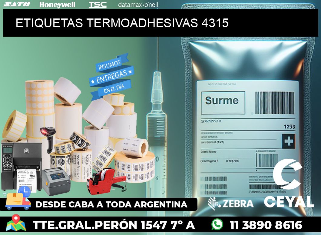 ETIQUETAS TERMOADHESIVAS 4315