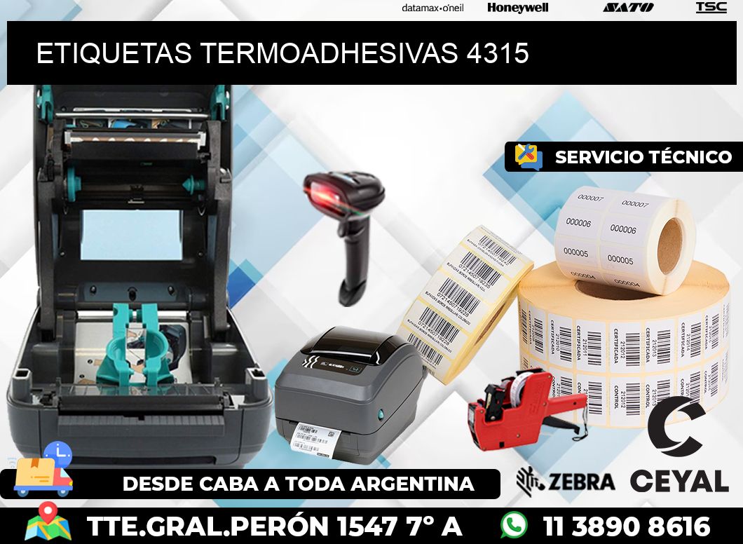 ETIQUETAS TERMOADHESIVAS 4315