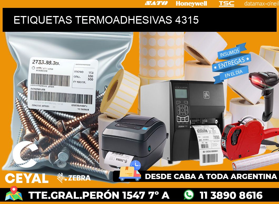 ETIQUETAS TERMOADHESIVAS 4315