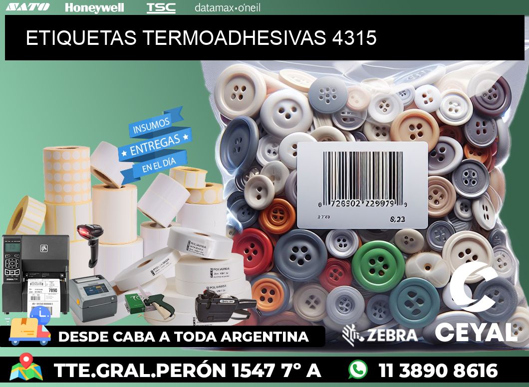 ETIQUETAS TERMOADHESIVAS 4315