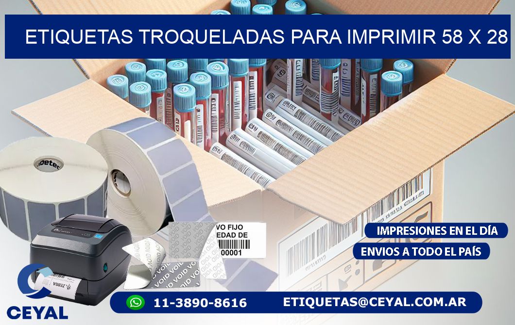 ETIQUETAS TROQUELADAS PARA IMPRIMIR 58 x 28